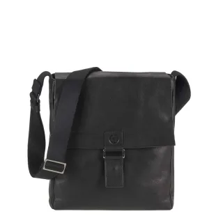 Umhängetasche A4 Format Leder schwarz 30x31cm | Sonnenleder Granada G. Ein eleganter Messenger für einen organisierten Auftritt im Berufsalltag.