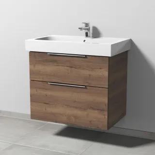 Sanipa 3way Waschtischunterbau zu Geberit iCon Waschtisch mit 2 Auszügen, Eiche-Tabak UM65150