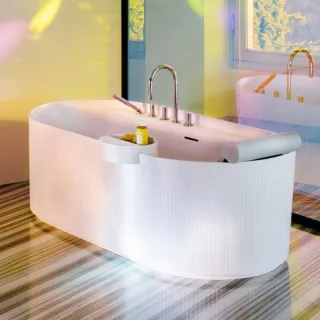 LAUFEN Freistehende Badewanne mit Relief, SONAR 1600x815x535 Marbond weiß, H2213420000001 H2213420000001