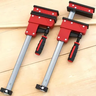 2PCS 16-Inch Heavy-Duty Parallel Clamps, 700kg Clamping Force & 95mm Throat Depth, Quick-Change Bar Clamps for Woodworki