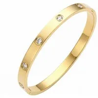 salazar.plus Armreif Luxus Damen Armband Edelstahl vergoldet silberfarben rose elegant, vergoldeter Edelstahl‑Armreif mit Zirkonia elegant hochwertig