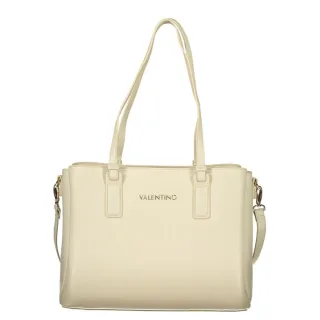 Mario Valentino Beige Polyurethan Damenhandtasche mit verstellbarem Tragegurt und Taschen
