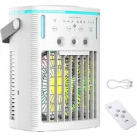 FELIXLEO Tischventilator Mini Klimaanlage Tragbar 1000ml Luftkühler Mit Fernbedienung Timer