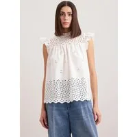 seidensticker Shirtbluse Schwarze Rose Ohne Arm Rückenausschnitt Stickerei