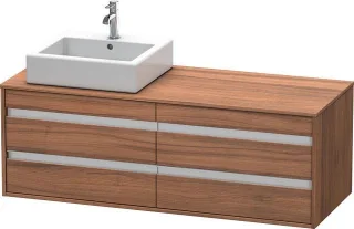 Duravit Ketho Konsolenwaschtischunterbau wandhängend Nussbaum Matt 1400x550x496 mm - KT6657L7979 KT6657L7979