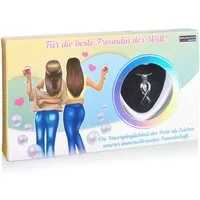 BRUBAKER Perlenketten-Set Wunschperle für die beste Freundin der Welt (Schmuck Geschenkset als Zeichen der Freundschaft, Set), Halskette mit Silber Anhänger + Muschel mit echter Perle