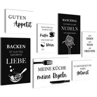 Novart Wandbild Küche Schwarz Weiss Esszimmer Küchenbilder Set