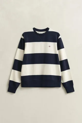GANT - Gestreiftes Rundhalssweatshirt evening blue - Gr. - XL