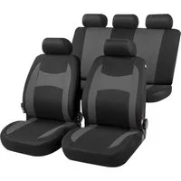CarComfort Autositzbezug Autositzbezug Fairmont grau, 2 Vordersitzbezüge 1tlg, 1 Rücksitzbezug 4tlg, 5 Kopfstützenbezüge, 11-tlg.