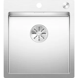 Blanco Claron Spüle 521632 400-IF/A, 46 x 51 cm, Edelstahl, mit PushControl Ablauffernbedienung
