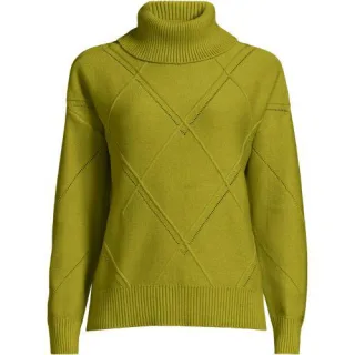 Rollkragenpullover Silk Touch für Damen, Damen, size: regular, Grün, Polyester/Nylon/Viskose, by Lands' End