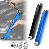 PRIISF Drehmomentschlüssel Offset-Verlängerungsschlüssel Nullgrad Offset Extension Wrench Set (Ratschenverlängerung mit Kettenantrieb & 4 Adaptern (1/4", 3/8", 1/2), Schraubenschlüssel-Zubehör Extra Schlank für enge Räume, max. 71,2 Nm), für KFZ Repa