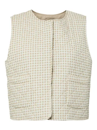 PIECES - PCSARIA SHORT QUILT VEST Trench Coat - Gr. - M