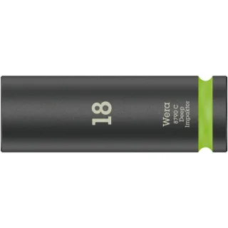 Wera 8790 C Impaktor Deep Steckschlüsseleinsatz mit 1/2"-Antrieb Leuchtgrün - 05004835001