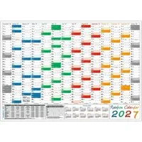 LYSCO Wandkalender Rainbow Wandplaner 2027 DIN A0 / A1 / A2, 14 Monate, komplette Jahresvorschau Folgejahr und Ferientermine Feiertage aller Bundesländer, (gerollt)