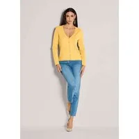 MADELEINE Strickjacke Langarm Jacke im Feinstrick mit V-Ausschnitt Elegante, dünne Jacke mit Knopfverschluss, aus Modal
