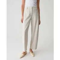OPUS PANTS Stoffhose METTE aus Superstretch Viskosemix Ankle, Melangé-Effekt, Nahttaschen vorn