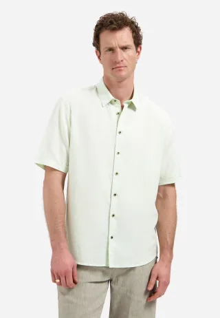 No Excess - Shirt Short Sleeve With Linen seagreen - Gr. - L