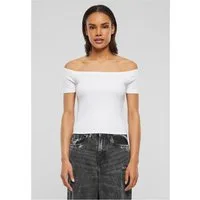 URBAN CLASSICS Rundhalsshirt Ladies Organic Off Shoulder Rib Tee Damen T-Shirt