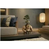 riess-ambiente Beistelltisch SUMO 30cm beige/natur - Skulptur, Glas, handgefertigt, modern, rund (Einzelartikel, 1-St), Markanter Ablagetisch - ideal als dekorativer Akzent im Wohnzimmer