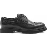Celal Gültekin Derby Lyralochung Blockabsatz Profilsohle Herren Schnürschuh Narbenleder, Lyralochung, Blockabsatz, Schwarz, 41