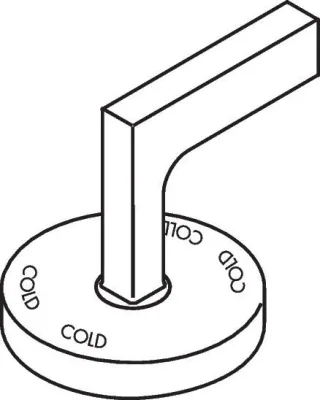 Hansgrohe Hebelgriff kalt Axor Citterio 3-Loch Waschtischarmatur ohne Platte chrom, 39093000 39093000