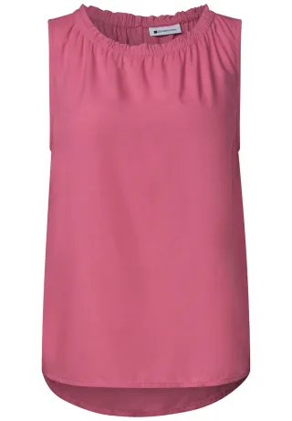 Street One - Blusentop mit gerafftem Rundhals blush berry - Gr. - 36