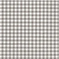 HOME FASHION Papierserviette, 3-lagig, Grau, Karomuster, H: cm