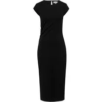 Les Lunes Midikleid REMMI Dress Midi Jersey Gathering Jersey Kleid, Schlitz, Raffung, Midi, Slim Fit, Occasion