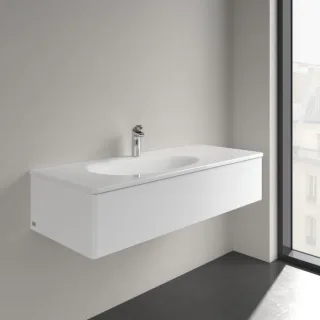 Villeroy und Boch Antao Schrankwaschtisch 4A77LBR1 120x50cm, eckig, 1 Hahnloch, verdeckter Überlauf, weiß C-plus
