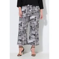MIAMODA Culotte Culotte weites gerades Bein Print Bindegürtel