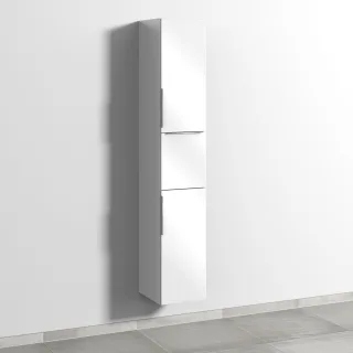 Sanipa 3way Hochschrank mit 2 Türen und 1 Auszug, Weiß-Glanz UF10178
