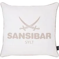 Sansibar Sylt Kissenhülle Kissenbezug Sansibar Sylt Kissenhülle, Sansibar Logo Druck, 45x45 cm, mit Logo-Schriftzug, mit verdecktem Reißverschluss