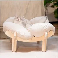 CheerPals Tierbett Erhöhtes Blumenform, 55cm großes Katzensofa, weiches Kissen, Polyesterfaser