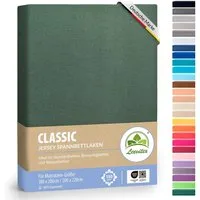 leevitex® Spannbettlaken 180x200 - 200x220 cm, 40 cm Steghöhe, Stoffdicke 150 g/m², Jersey, Gummizug: rundum, (1 Stück), OEKO-TEX® Standard 100 Zertifikatsnummer 10.HTR.85321 zertifiziert