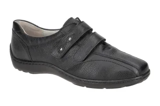 Waldl?ufer 496301 HENNI Schwarz Slipper Ledersohle Wechselsohle Extra Weit