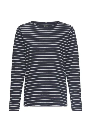 camel active - Jerseyshirt mit Seitenschlitzen night blue with milk - Gr. - XS