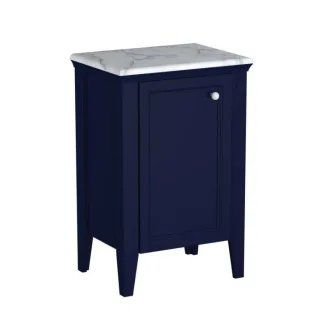 VitrA Valarte Halbhochschrank 65798 53,5x39,5x83cm, links. bodenstehend, Korpus stahlblau, lackiert