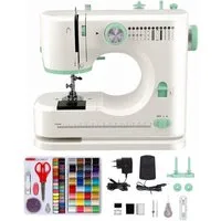 ibettertec Nähmaschine Nähmaschine Haushaltsnähmaschine mit 12 Stichmustern Nähzubehör-Set, 12 Programme, Tragbare Nähmaschine mit Doppelnadel, 2 Geschwindigkeit für Anfänger