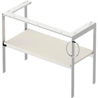 Duravit White Tulip Waschtisch-Konsole WT4544R3939 98,4 x 45 cm, Nordic Weiß Seidenmatt, bodenstehend, Metall, 1 Handtuchhalter rechts