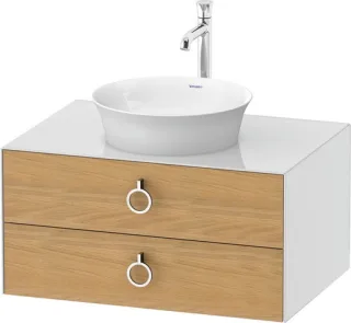 Duravit White Tulip Konsolenwaschtischunterbau wandhängend Natur Eiche & Weiß Matt & Hochglanz 800x5 WT49900H585
