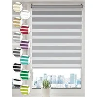 Doppelrollo Klemmfix ohne Bohren Rollos für Fenster und Tür Seitenzugrollo, Sonello, blickdicht, ohne Bohren, freihängend, Klemmfix, 35cm x 100cm Grau Duo Rollo, Lichtschutz, Jalousie mit Klemmträger