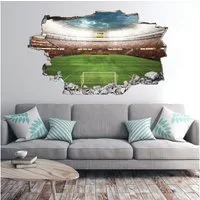GRAVURZEILE Wandtattoo im Fußball Stadion Design - 3D Effekt - Wandsticker -