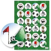 Logbuch-Verlag Aufkleber 24 Stück Fußball Aufkleber Sticker rund 4 cm Tor gelbe Karte Pokal
