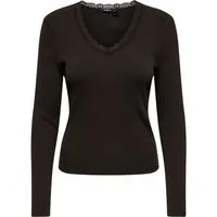 ONLY V-Shirt ONLSARA SHARAI L/S V-NECK TOP JRS Baumwollmischung, slim fitregular fit
