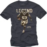 MAKAYA Print-Shirt American Football Bulldozer Motiv Mücke 63 Vintage T-Shirt (Schwarz, Blau, Grün, Blaugrau, Grau, S, M, L, XL, XXL, 3XL, 4XL, 5XL) Baumwolle