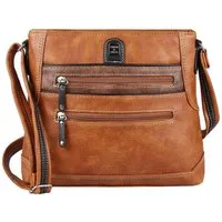 ITALYSHOP24 Schultertasche Damen Tasche Umhängetasche CrossBody Schultertasche CrossOver, Vintage Shopper Leder Optik Reisetasche Handtasche