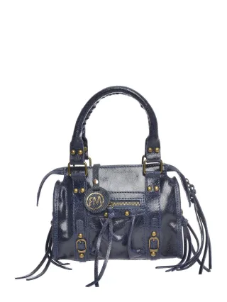 Roberta M Blau Rindsledertasche