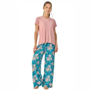 Damen Sommer-Pyjama mit fließenden langen Hosen JJB34