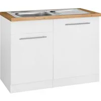 wiho Küchen Spülenschrank Unna 110 cm breit, inkl. Tür/Sockel/Griff für Geschirrspüler